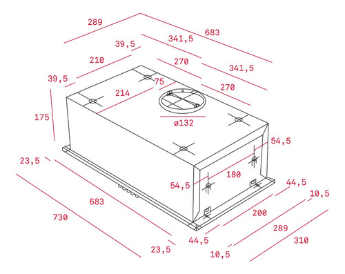 Campana Teka Integrable Gfh 73 Doble Motor Inox 73cm