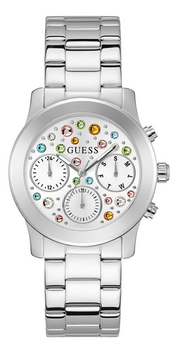 Reloj Guess Multifunción Plateado Estilo Moderno