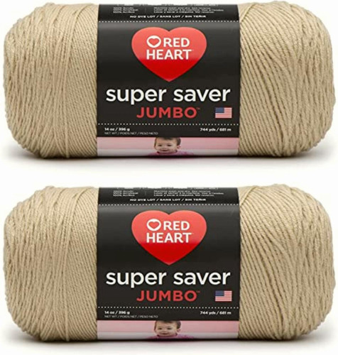 Red Heart Super Saver Jumbo Buff Yarn Paquete De 2 396 G/14