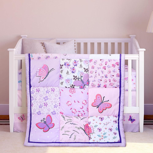 Tudomro 3 Piezas Butterfly Baby Nursery Bedding Bedding Set 