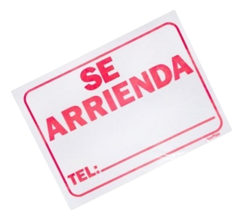 Aviso - Letrero En 1/8 Octavo X 25 Und Se Arrienda