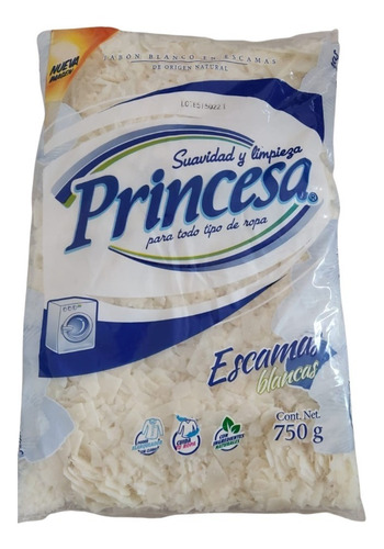 1 Bolsa De Jabón Blanco Escamas Princesa 750g Yucateco