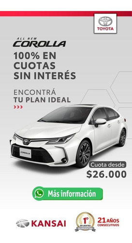 Plan De Ahorro Toyota Corolla Cross Xei Cvt100%