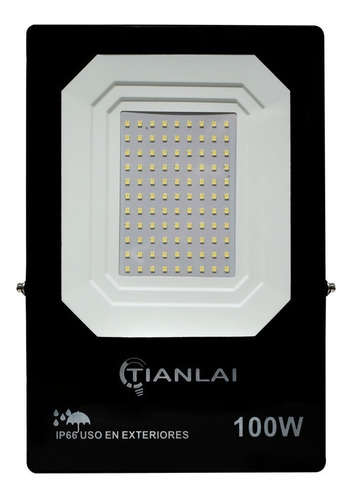 Reflector LED Tianlai R13W100S08 100W con luz blanco frío y carcasa negro 90V/265V