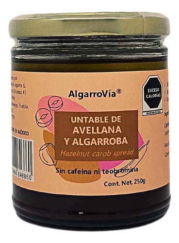 Crema De Avellana Y Algarroba 250g Untable Sin Cafeína