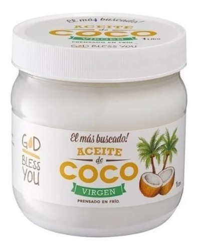 Aceite De Coco Virgen Orgánico God Bless You Vegano 1 L