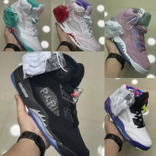 Jordan Retro 5 Negras Con Morado | 📦