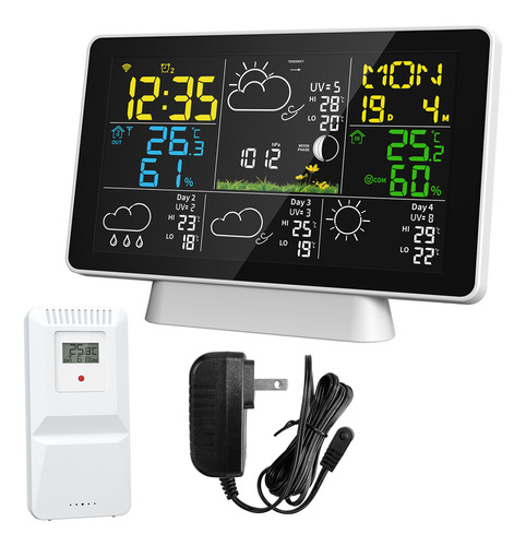 Reloj En Color De Estación Meteorológica Con Pronóstico De D