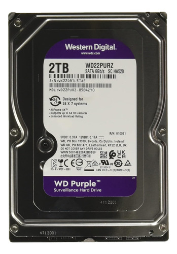Disco Interno De Vigilancia Western Digital Wd Purple De 2 T