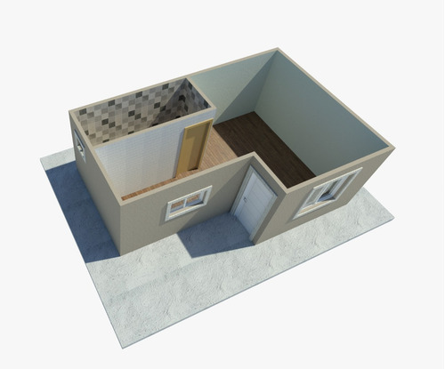 Pre Fabricada Monoambiente 25 M2 Estilo Minimalista