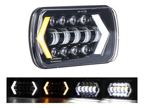 Led Faros De 5x7 6x7 H4 Jeep Blanco Ambar Flechas 4x4 Yj Xj