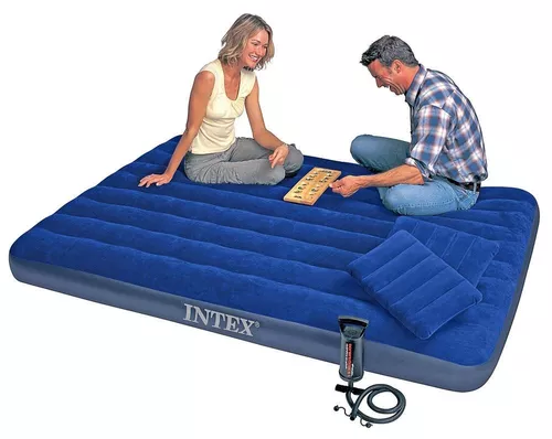 Intex Colchón Cama Inflable 152x203x22 - Azul