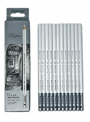 Lápices De Dibujo Color Blanco Pastel Profesional