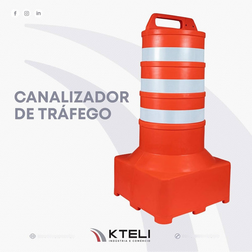Kit 3 Cone Barril Trânsito Conão Base Quadrada Canalizador