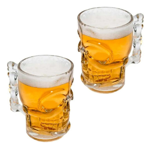 Jarra De Cerveza De Vidrio Con Forma De Calavera De 500 Ml,