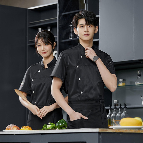 . Chef Coat Jacket Snap Button Ropa Uniforme For Cocina