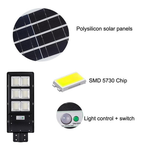 Imagen 4 de 7 de Lámpara Led Solar 300w Luminaria Suburbana Alumbrado Publico