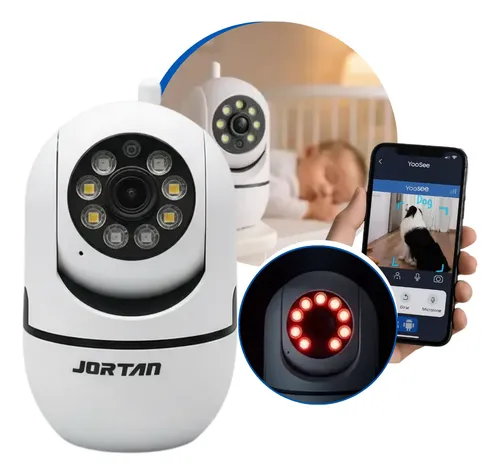 Câmera Babá Eletrônica Jortan Full Hd Visão Noturna Wifi Full Hd Áudio Bidirecional Giro 360 Alta Definição App Yoosee