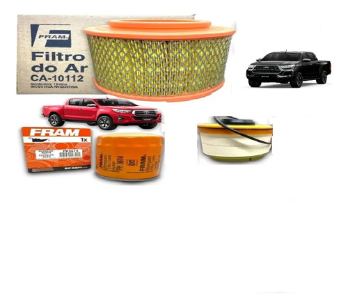 Kit De Tres Filtros Fram Toyota Hilux 2.5 Y 3.0 Td Sw4