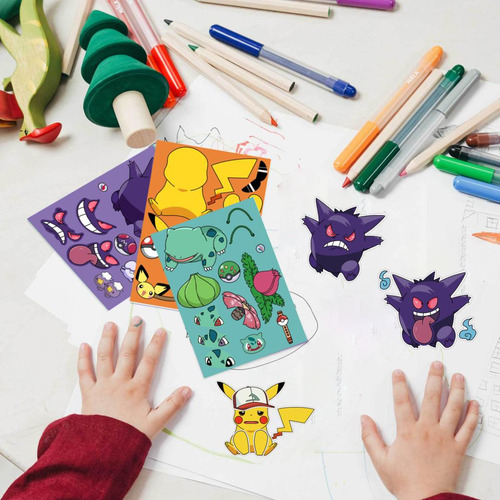 Pegatina De 32 Hojas Para Niños, Rompecabezas, Bricolaje, Ca