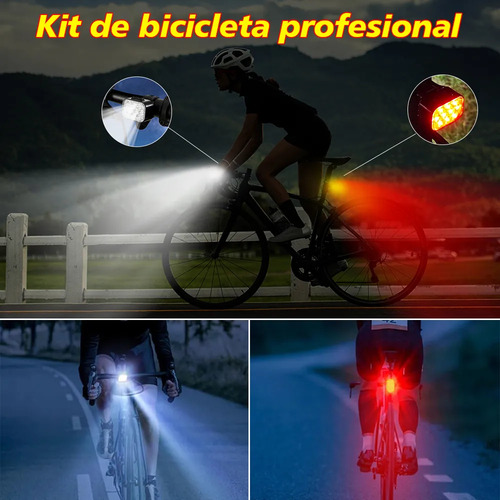Leyi® Luz Bicicleta Recargable Usb Delantera Y Traser 10+10 Led Lámparas Luz Para Bicicleta Impermeable 8 Modos Lampara Bicicleta Usb Recargable Delantera Y Trasera Linterna Kit Color Negro