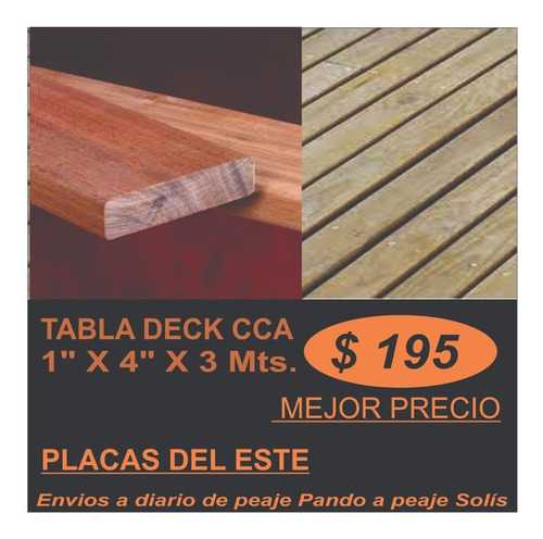 Imagen 2 de 3 de Tabla Deck Cca 1 X 4 X 3.30 Mejor Precio Placas Del Este