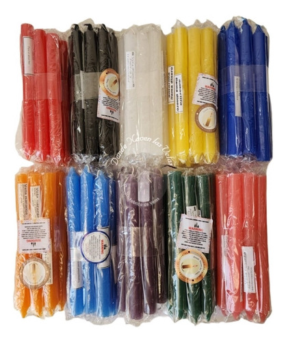 Velas Lisas Pack De 100 Velas, 10 Colores A Eleccion