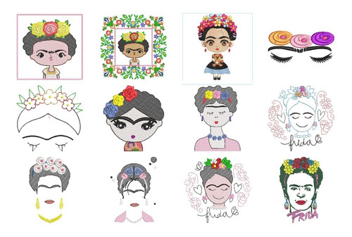 Pack Frida Kahlo Matrices Maquinas Bordadoras