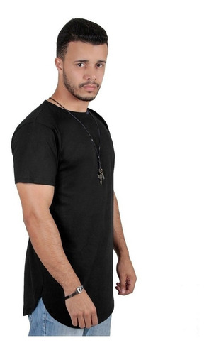 Imagem 1 de 10 de Kit C/11 Camiseta Longline Masculina Redonda Swag Longas