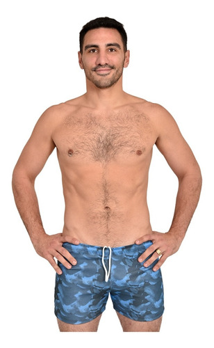 Short Malla Natacion Hombre Cloro Friendly Resistente Corto