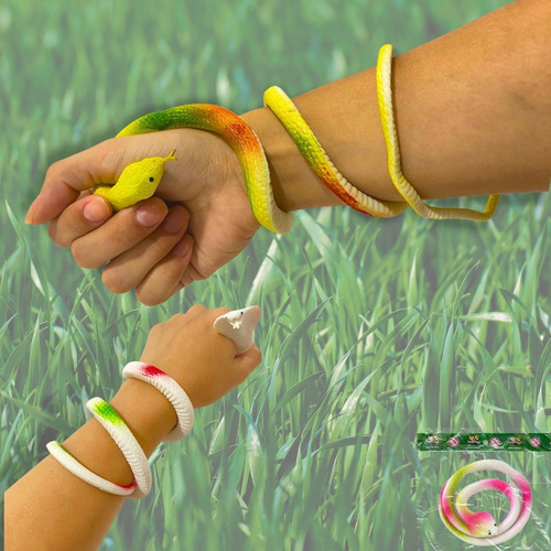 Kit 4 Cobra De Borracha Realista Brinquedo Pegadinha Susto