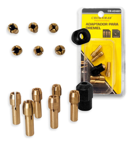 Kit Para Minitorno Mandril + 6 Mini Portabrocas Dremel