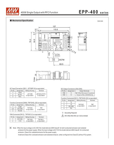 Fuente Conmutada Open Frame 400.5w 15v/26.7a C/pf Epp-400-15