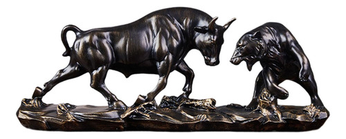 Figura De Lucha De Toro Y Oso, Estatua De Cobre 40x11x15,5cm