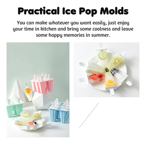 . Ice Pop S De Silicona Reutilizable Con Bastones Para