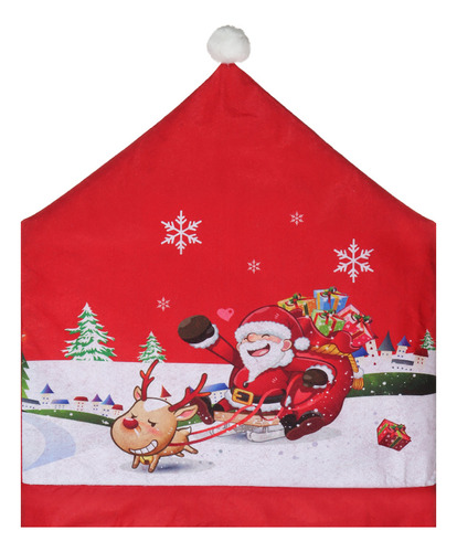 Funda Para Silla Navideña, Gorra De Papá Noel, Mesa De Comed