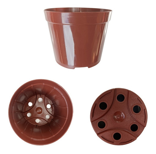 50 Vasos Pote 9 Redondo Marrom Para Mini Plantas Suculentas