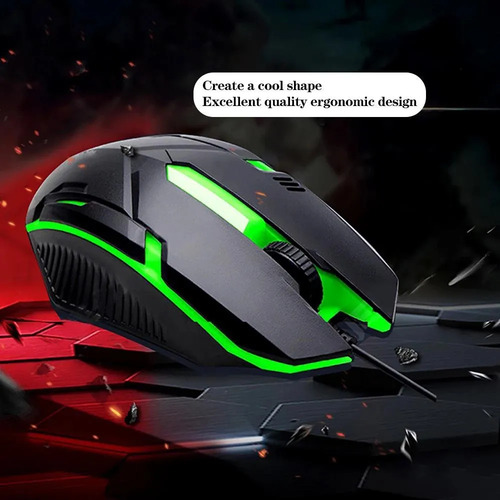 Ratón Para Juegos Con Cable Usb 1000dpi Rgb De 3 Botonesp
