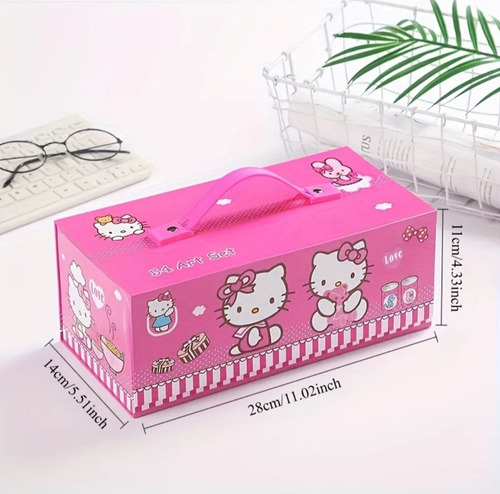 Maletín De Plumones, Colores Y Pinturas De Hello Kitty