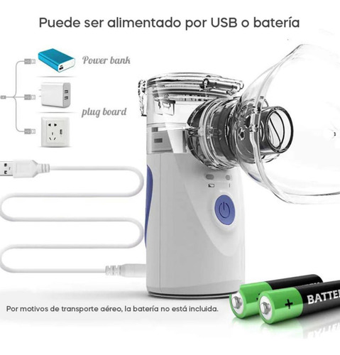Mini Nebulizador Portátil Niños Adultos Mesh Inhalador Usb Color Blanco