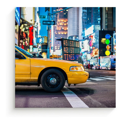 Cuadro New York Taxi Times Square Canvas Para Decoración