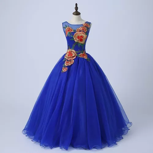 Vestido Quinceañera Barato Quinceaños Bordado Azul Rey en venta en por sólo  $ 3,  Mexico