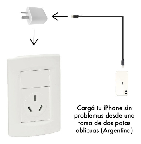Cargador Usb C - 20w - Patas Argentinas - Compatible iPhone