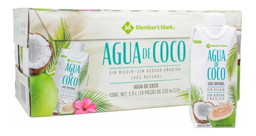 Agua De Coco De 330ml C/u 1 8 Piezas