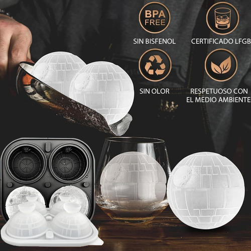 2pcs Molde Para Hielos De Silicón En Forma De Esferas Y