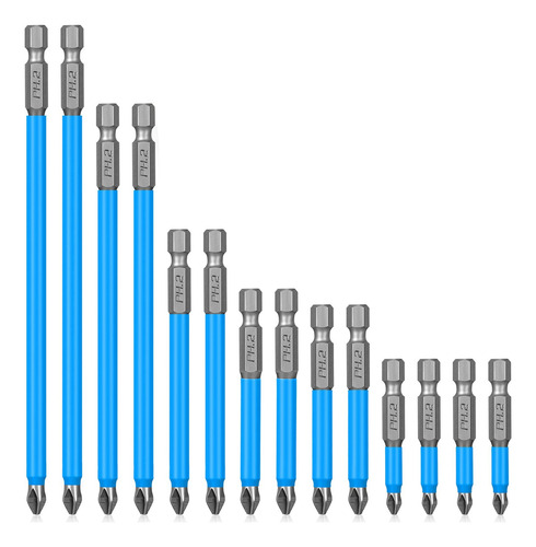 Juego De 14 Puntas De Destornillador Magnético Con Vástago H