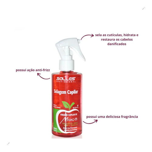 Vinagre Capilar De Maçã Salles + Vaporizador Capilar