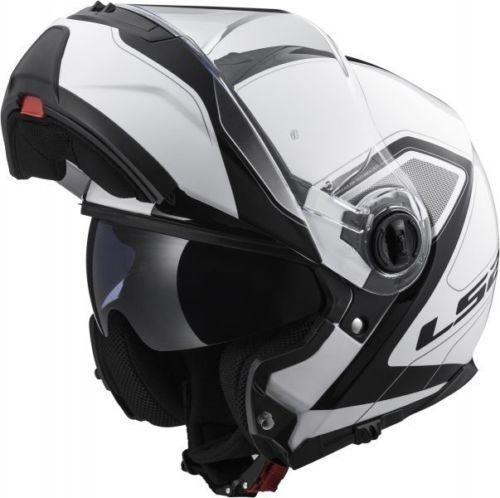 Casco Moto Ls2 Ff325 Abatible Civik Blanco Negro