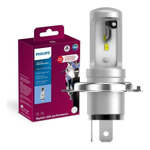Lâmpada Led Ultinon Philips Moto Hs1 / H4 12v 6000k