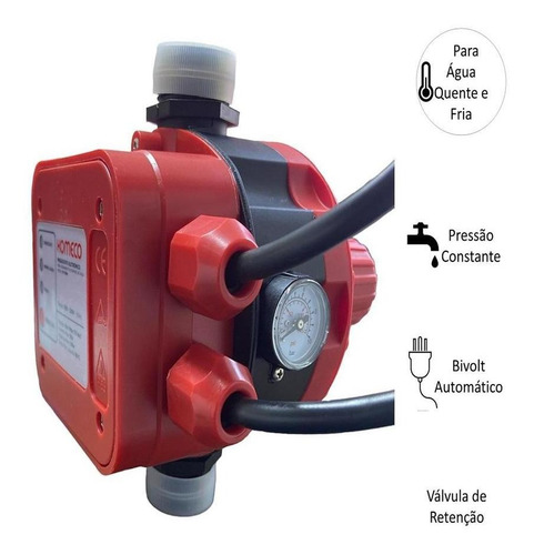 Pressurizador De Água Automático Bivolt Com Manometro 1cv